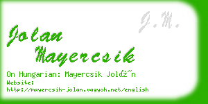 jolan mayercsik business card